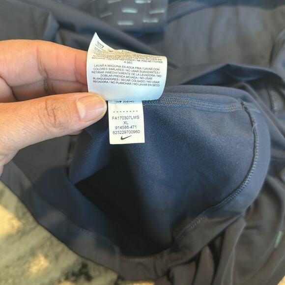 XL Nike Pro 1/4 Zip Pullover Top Women's Blue/Gray Sparkle Running Athletic Gym - Picture 6 of 7